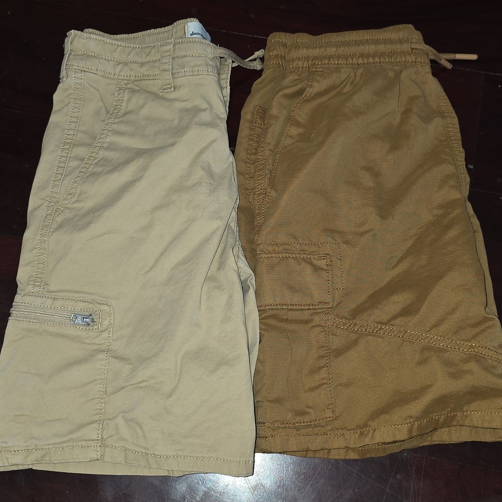 abercrombie kids Tan and Brown Cargo Shorts Duo
